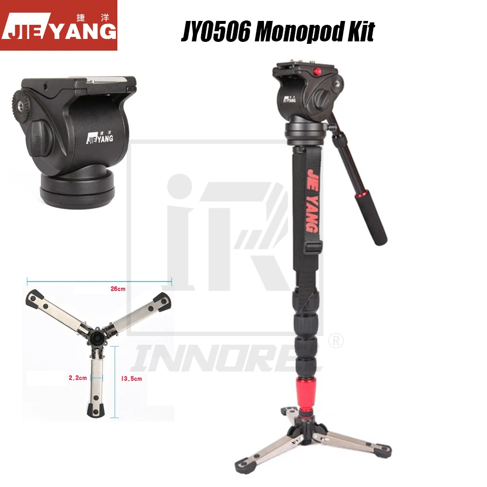 Classical JIEYANG JY0506 Professional Aluminum Alloy Monopod Kit Hydraulic Fluid Head For Video Camera DSLR Camcorder Tripod
Classical JIEYANG JY0506 Professional Aluminum Alloy Monopod Kit Hydraulic Fluid Head For Video Camera DSLR Camcorder Tripod