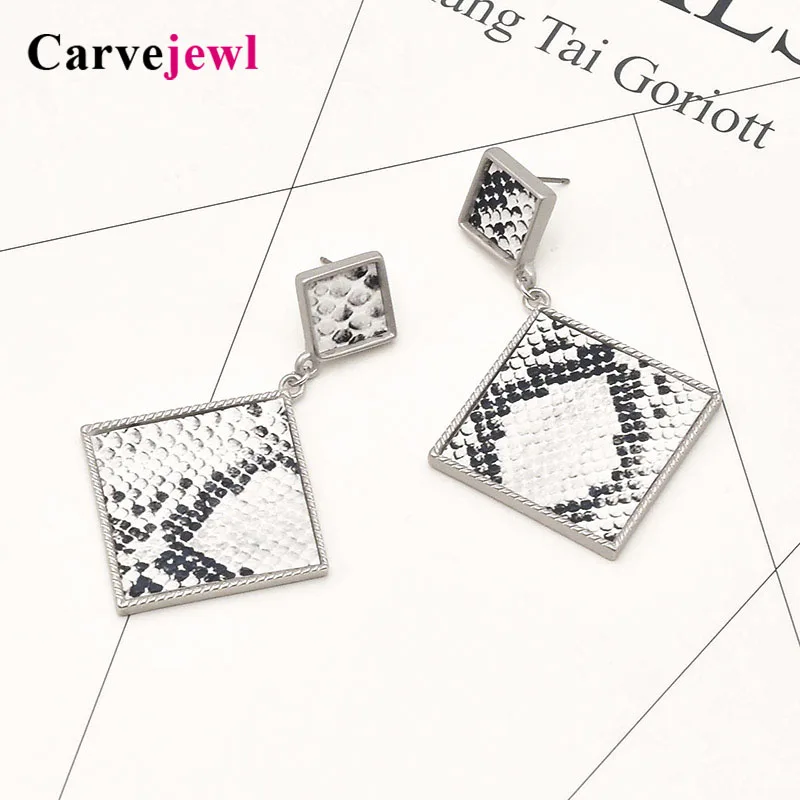 Carvejewl big earrings snake print double square pendant drop dangle earrings women jewelry US fashion Punk earrings wholesale
Carvejewl big earrings snake print double square pendant drop dangle earrings women jewelry US fashion Punk earrings wholesale