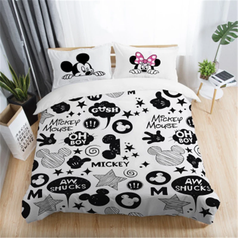 Black and White Mickey Minnie Mouse 3D Printed Bedding Sets Adult Twin Full Queen King Size Bedroom Decoration Duvet Cover Set
Black and White Mickey Minnie Mouse 3D Printed Bedding Sets Adult Twin Full Queen King Size Bedroom Decoration Duvet Cover Set