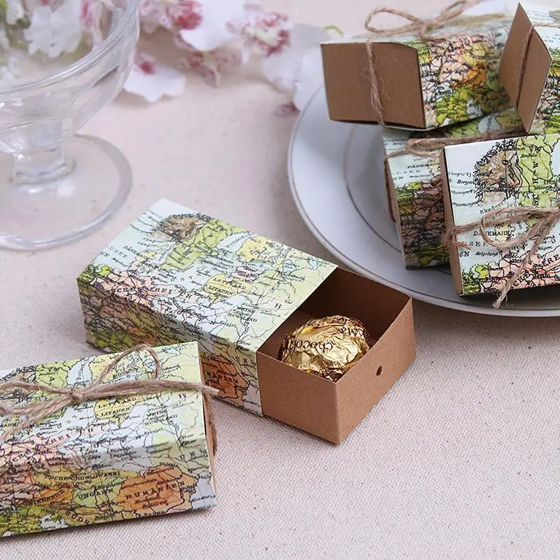 100pcs Novelty World Map Candy Box For Christmas Decorations Kraft Paper Drawer Shape For Guests Wedding Party Gifts Boda Regalo
100pcs Novelty World Map Candy Box For Christmas Decorations Kraft Paper Drawer Shape For Guests Wedding Party Gifts Boda Regalo