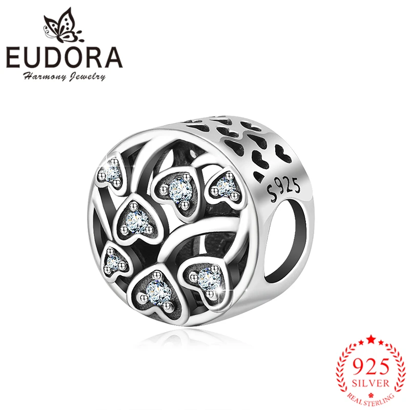 Eudora Genuine 925 Sterling Silver Classic Dazzling Zircon Heart Charms Beads fit Women Bracelets & Necklaces DIY Jewelry Making
Eudora Genuine 925 Sterling Silver Classic Dazzling Zircon Heart Charms Beads fit Women Bracelets & Necklaces DIY Jewelry Making