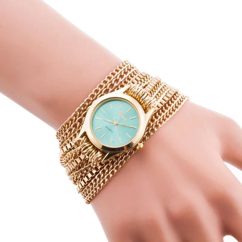 Hot Sales Geneva Brand Long Chain Gold Bracelet Watches Women Ladies Dress Quartz wristwatches Relojes Mujer
Hot Sales Geneva Brand Long Chain Gold Bracelet Watches Women Ladies Dress Quartz wristwatches Relojes Mujer