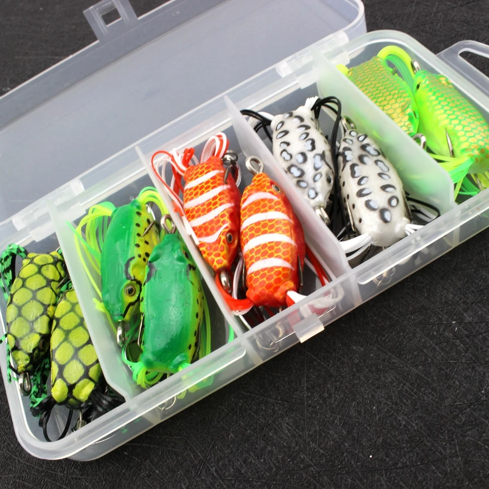 2018 NEW 10pcs 5 colors Very small Topwater Frog Hollow Body Soft Fishing Lures Bass Hooks Baits Tackle Set and Tackle Box
2018 NEW 10pcs 5 colors Very small Topwater Frog Hollow Body Soft Fishing Lures Bass Hooks Baits Tackle Set and Tackle Box