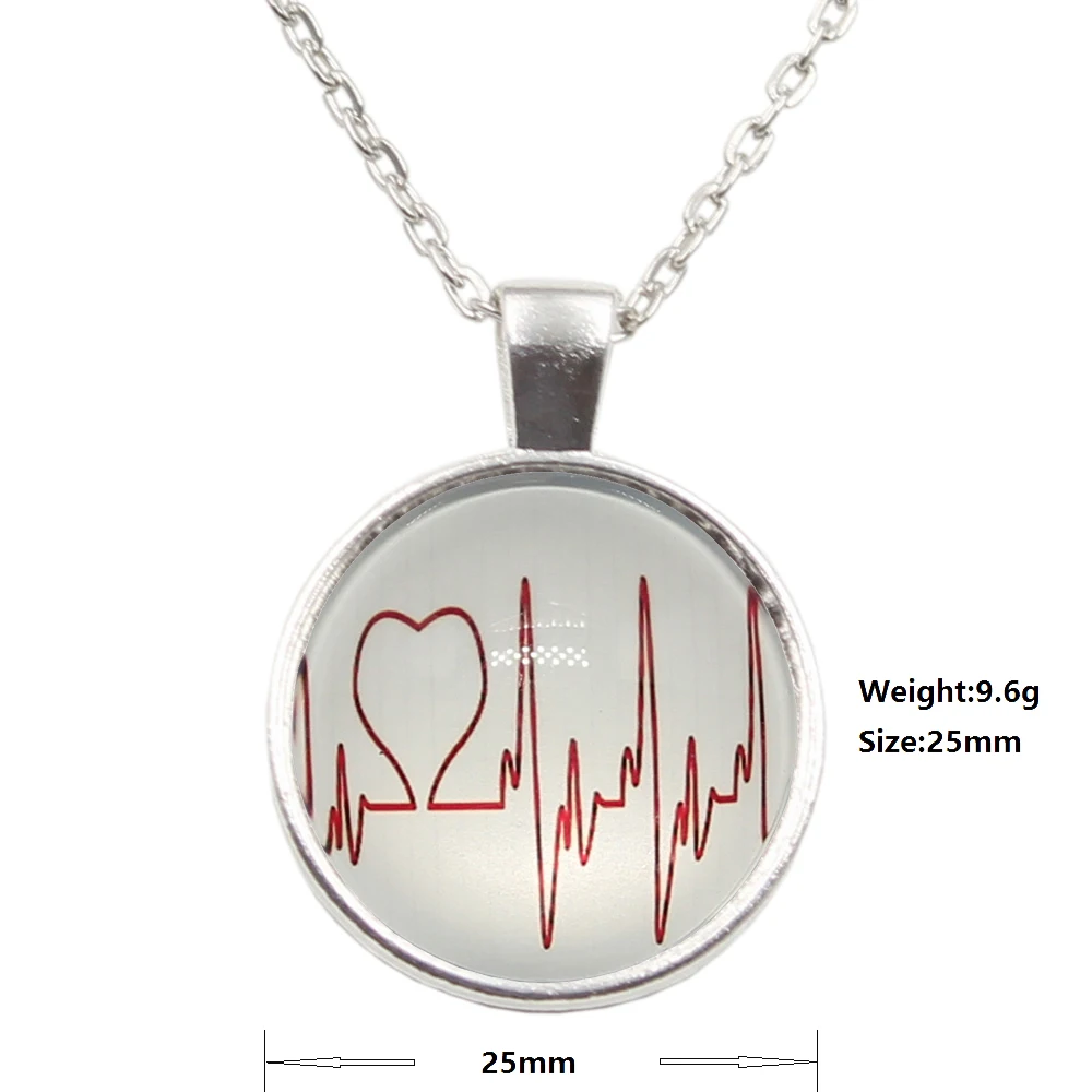 Новый бренд ювелирных изделий сердцебиение ECG сердце очаровательное стекло