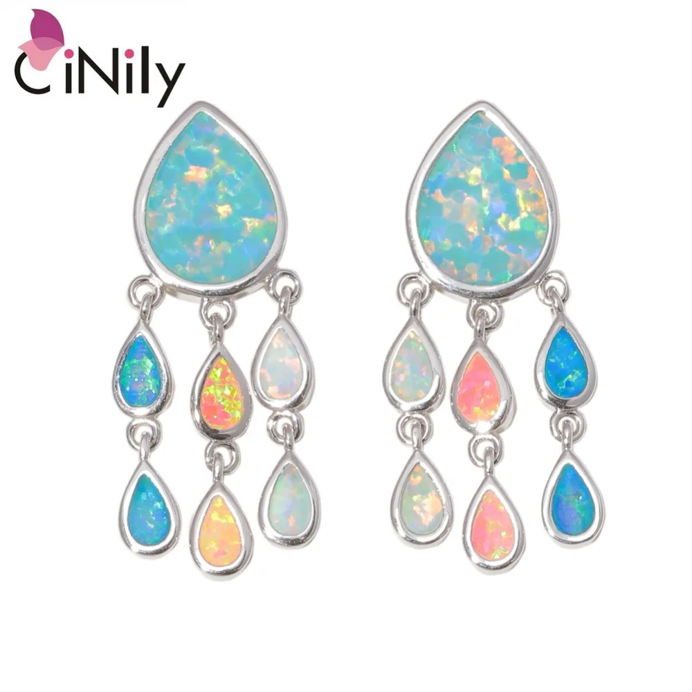 CiNily Created Green Blue Pink White Fire Opal Silver Plated Wholesale for Women Jewelry Wedding Drop Earrings 1 1/4" OH4543
CiNily Created Green Blue Pink White Fire Opal Silver Plated Wholesale for Women Jewelry Wedding Drop Earrings 1 1/4" OH4543
