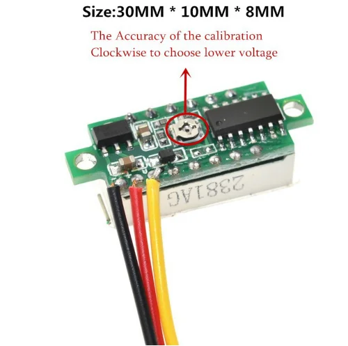 0.28 Inch Digital DC 3.5V-30V LED Mini Display Module DC 0-100V Voltmeter Voltage Tester Panel Meter Gauge Motorcycle Car
0.28 Inch Digital DC 3.5V-30V LED Mini Display Module DC 0-100V Voltmeter Voltage Tester Panel Meter Gauge Motorcycle Car