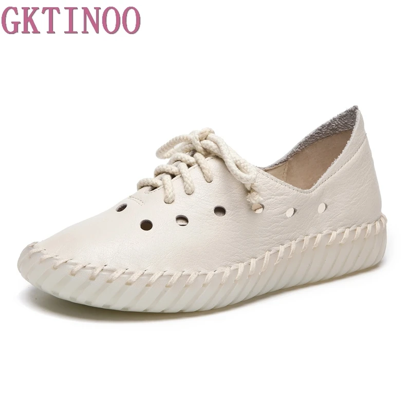 GKTINOO Fashion Handmade Women Genuine Leather Shoes Hollow Breathable Summer Spring Flats Ladies Flats Shoes Casual Shoes
GKTINOO Fashion Handmade Women Genuine Leather Shoes Hollow Breathable Summer Spring Flats Ladies Flats Shoes Casual Shoes
