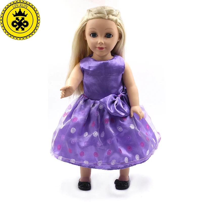 LIN KUN 18 inch Gift Girl Doll Accessories Purple Princess Bow Dress Baby Gift Doll Beauty DIY Clothes for 18 Inch Dolls 154
LIN KUN 18 inch Gift Girl Doll Accessories Purple Princess Bow Dress Baby Gift Doll Beauty DIY Clothes for 18 Inch Dolls 154