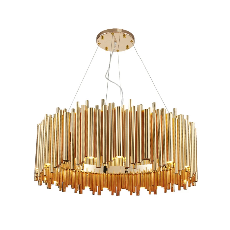 Creative Post Modern Round 80cm 60cm LED Chandelier Light Organ Luxurious Gold Color Tube with G9 Led bulb 5W Warm White
Creative Post Modern Round 80cm 60cm LED Chandelier Light Organ Luxurious Gold Color Tube with G9 Led bulb 5W Warm White