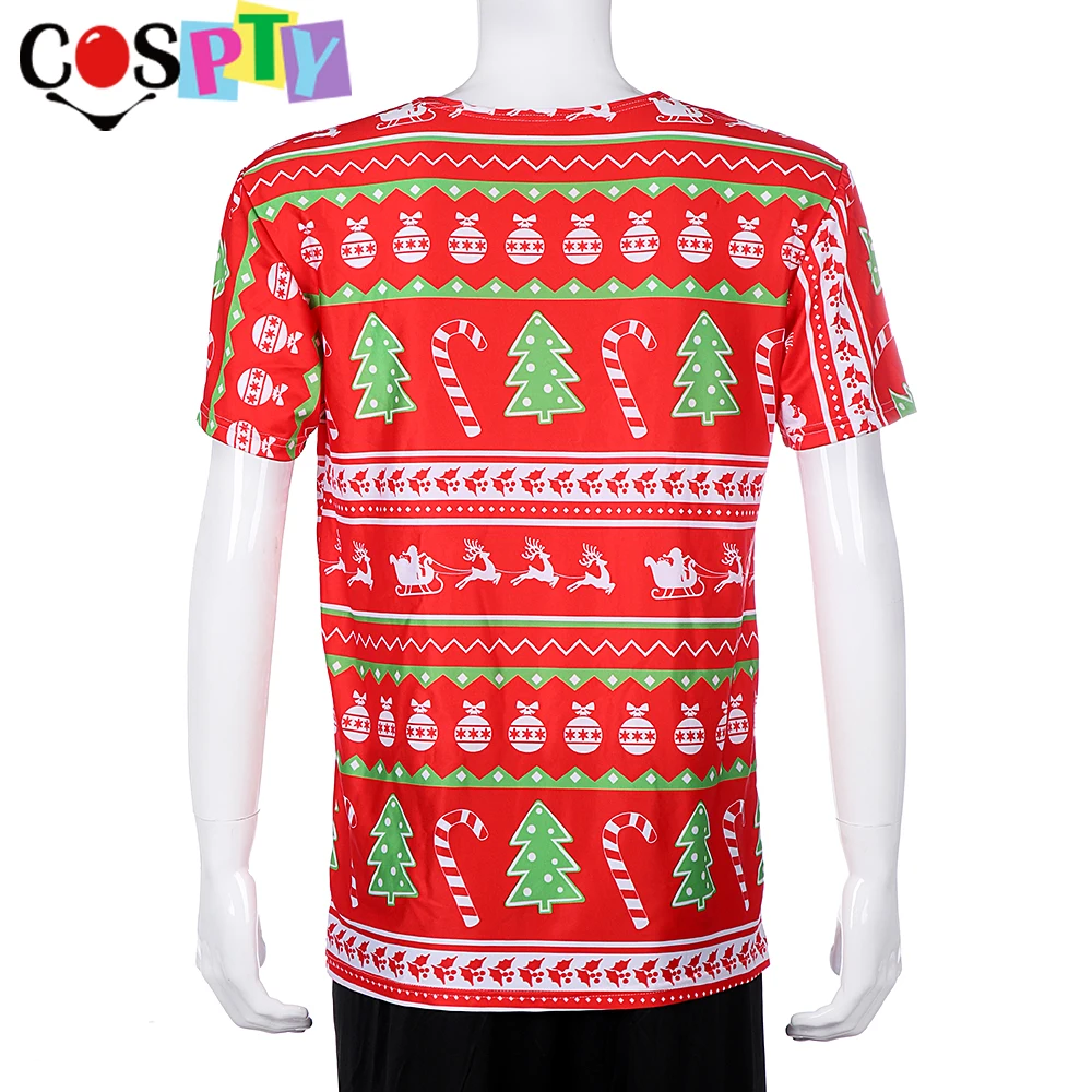 Cospty Xmas Carnival Party Red Printed Tree Deer Bell Men Top Short Sleeve Cosplay Costume Homme Christmas Shirt
Cospty Xmas Carnival Party Red Printed Tree Deer Bell Men Top Short Sleeve Cosplay Costume Homme Christmas Shirt