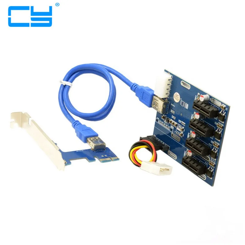 1PCS PCI-e Express 1x to 4 Port 1x Switch Splitter Multiplier Hub Riser Card with USB 3.0 Cable
1PCS PCI-e Express 1x to 4 Port 1x Switch Splitter Multiplier Hub Riser Card with USB 3.0 Cable