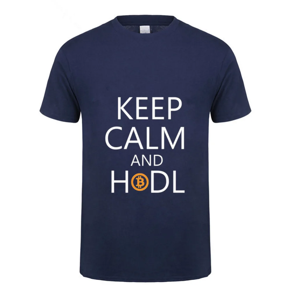 Футболка с надписью Keep Calm And Hodl крутые футболки для мужчин подростковые круглым