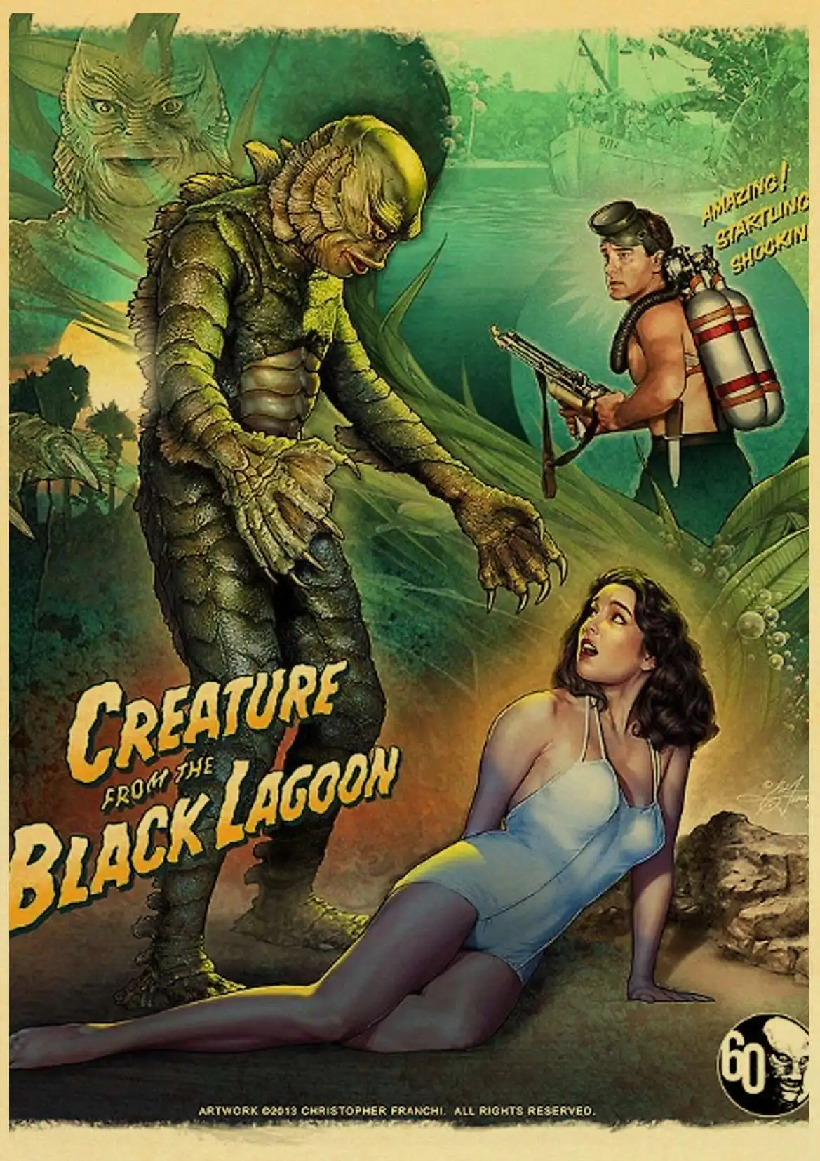 Американский ужас фильма существо из Черной лагуны Ретро плакаты хорошего