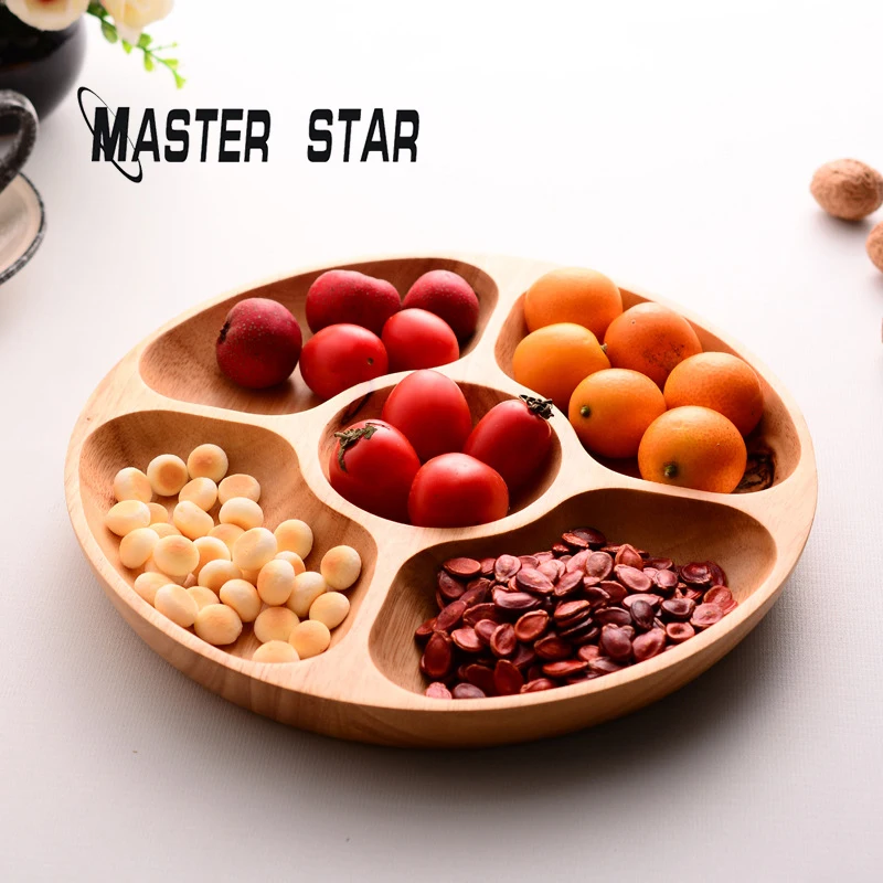 Мастер Star Wood Snack Dish Five Lattice Family фруктовое десертное блюдо цельнозерновая тарелка