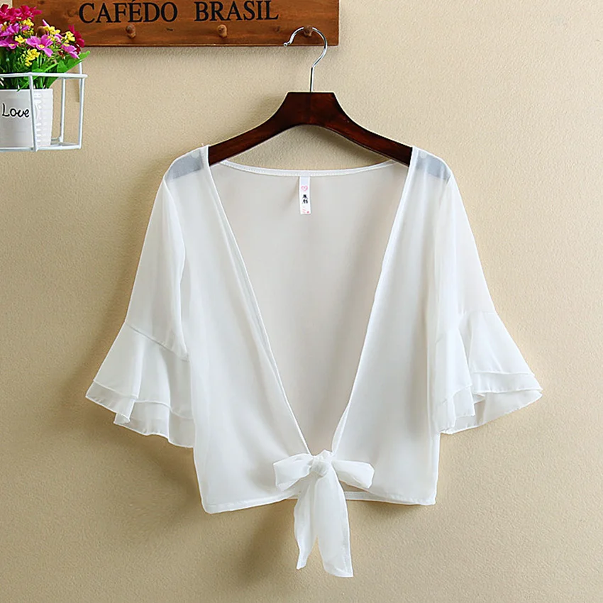 New Summer Solid Thin Chiffon Cardigan Women OL Sun protection Cardigans Short Coat Ruffles Sleeve Beach Cover Ups Outwear Mw299
New Summer Solid Thin Chiffon Cardigan Women OL Sun protection Cardigans Short Coat Ruffles Sleeve Beach Cover Ups Outwear Mw299