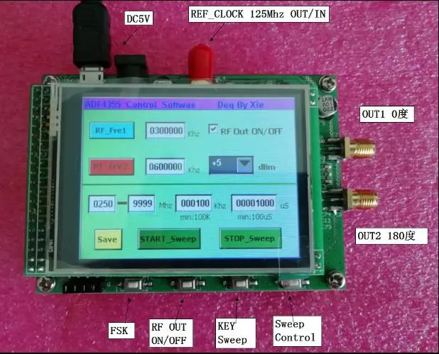 ADF4355 Module Touch Color Screen Sweep RF Signal Source VCO Microwave Frequency Synthesizer PLL
ADF4355 Module Touch Color Screen Sweep RF Signal Source VCO Microwave Frequency Synthesizer PLL