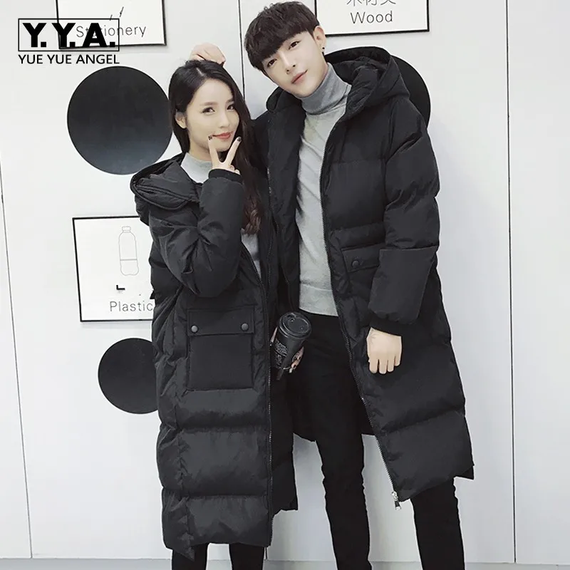 Korean Boyfrend Oversize Lovers Down Jacket Mens Long Coat Pockets Hooded Jacket Thicken Cotton Lining Winter Parka Overcoats
Korean Boyfrend Oversize Lovers Down Jacket Mens Long Coat Pockets Hooded Jacket Thicken Cotton Lining Winter Parka Overcoats