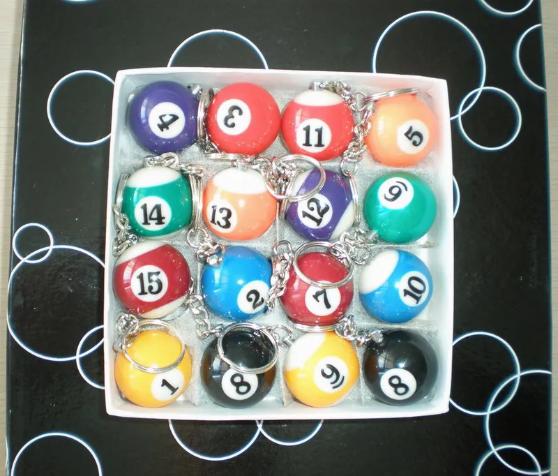 Free shipping 1pcs or 16pcs random color Pool Billiard snooker table ball keychain keyring 1-1/4" 3.2cm
Free shipping 1pcs or 16pcs random color Pool Billiard snooker table ball keychain keyring 1-1/4" 3.2cm