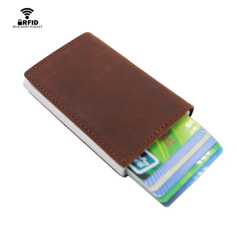 ZOVYVOL Genuine Leather Men Aluminum Wallet Pocket ID Card holder RFID Blocking Mini Magic Wallet Automatic Credit Card Purse
ZOVYVOL Genuine Leather Men Aluminum Wallet Pocket ID Card holder RFID Blocking Mini Magic Wallet Automatic Credit Card Purse