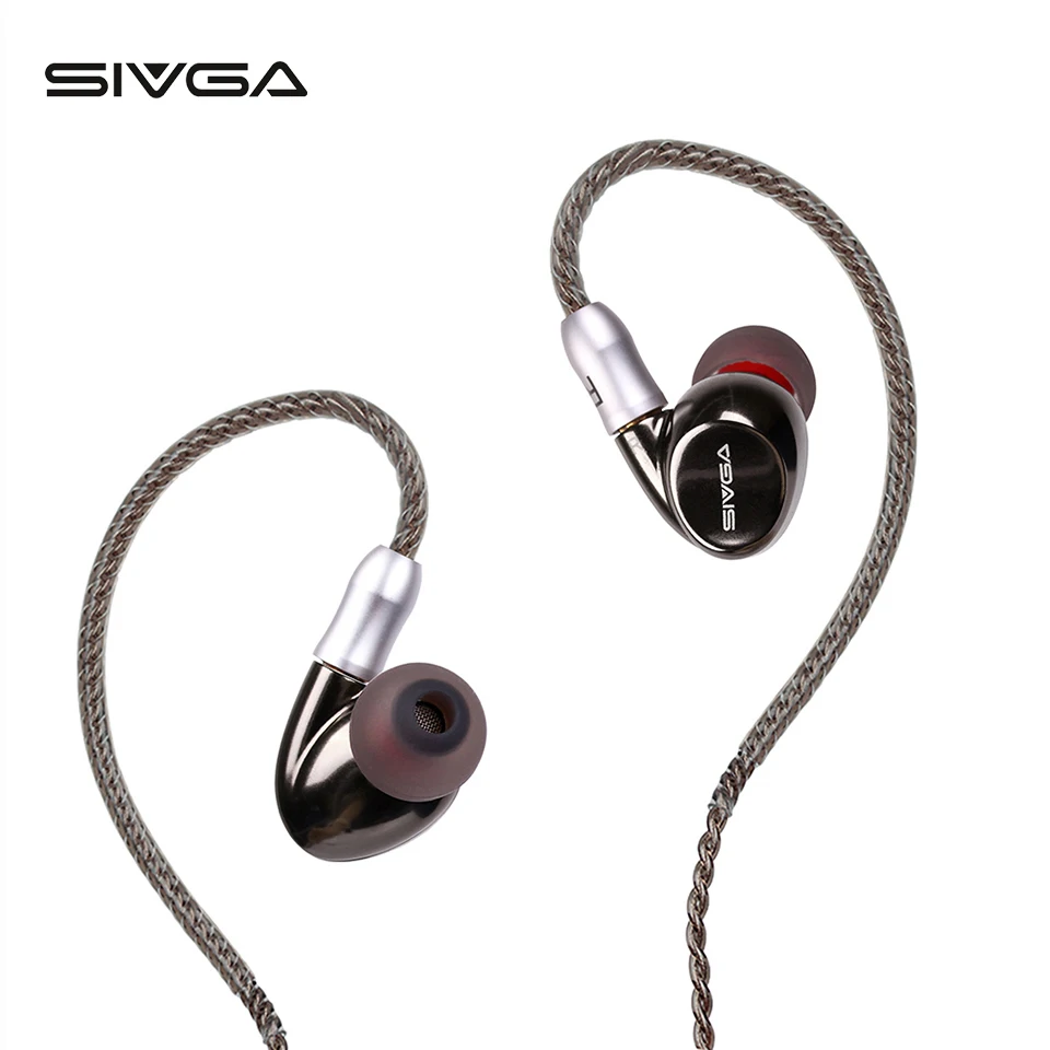 SIVGA SM001 двойные драйверы Проводные спортивные наушники Hi Fi Стерео шумоподавление