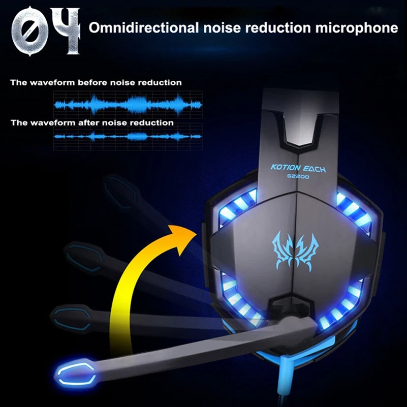 KOTION EACH G2000 Best Computer Stereo Gaming Headphones Deep Bass Game Headset Earphone With Mic LED Light For PS4 PC Gamer
KOTION EACH G2000 Best Computer Stereo Gaming Headphones Deep Bass Game Headset Earphone With Mic LED Light For PS4 PC Gamer