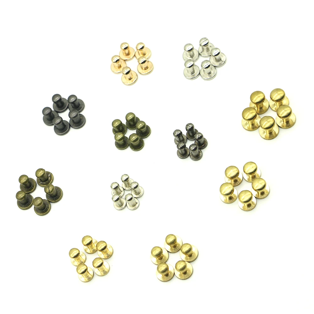 New 20sets/pack 4mm (Diameter), 8mm (Height) leather iron brass studs for clothing screw rivets B-04
New 20sets/pack 4mm (Diameter), 8mm (Height) leather iron brass studs for clothing screw rivets B-04
