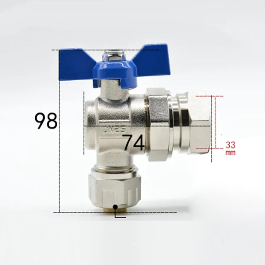 1" BSPP Female Fit 20/25mm ID/OD PEX Tube Nickel Plated Brass Angle Ball Valve With Blue Handle For Water Mainfold
1" BSPP Female Fit 20/25mm ID/OD PEX Tube Nickel Plated Brass Angle Ball Valve With Blue Handle For Water Mainfold