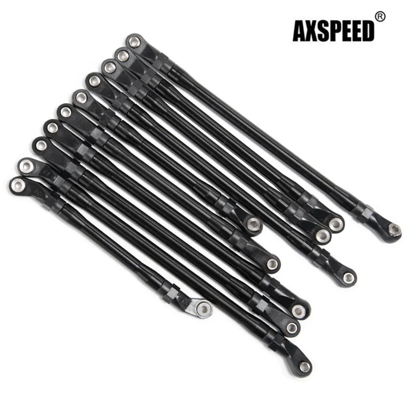 AXSPEED 10Pcs Aluminum Alloy Pull Rod Set Steering Link Rod for 1/10 Axial SCX10 II 90046 RC Crawler Car Upgrade Parts
AXSPEED 10Pcs Aluminum Alloy Pull Rod Set Steering Link Rod for 1/10 Axial SCX10 II 90046 RC Crawler Car Upgrade Parts
