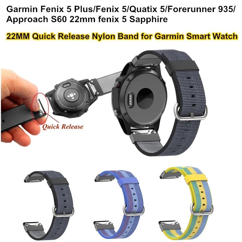 Быстросъемный нейлоновый тканый спортивный ремешок 22 мм для Garmin Fenix 5 Plus/Fenix 5/Quatix 5/Forerunner 935/touchs60/fenix 5 Sapphire
Быстросъемный нейлоновый тканый спортивный ремешок 22 мм для Garmin Fenix 5 Plus/Fenix 5/Quatix 5/Forerunner 935/touchs60/fenix 5 Sapphire