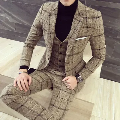 Мужские костюмы для свадебного выпускного, мужские костюмы Homme Mariage, клетчатый костюм размера плюс M-5XL, приталенный костюм из 3 предметов (пид...
Мужские костюмы для свадебного выпускного, мужские костюмы Homme Mariage, клетчатый костюм размера плюс M-5XL, приталенный костюм из 3 предметов (пид...