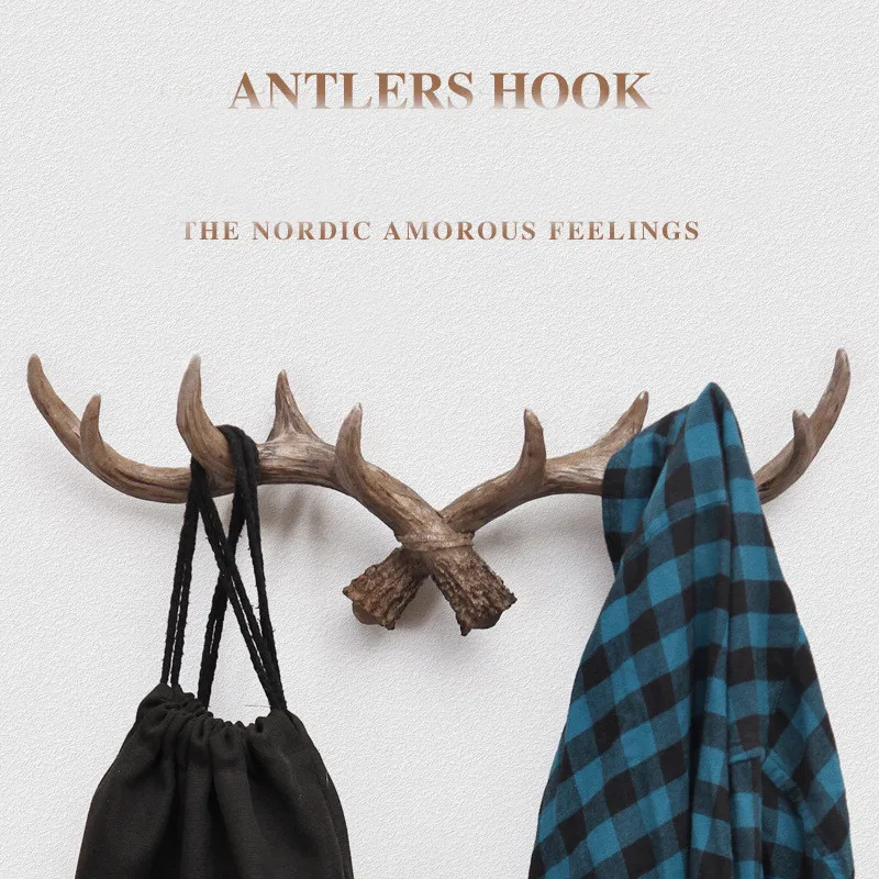 European Retro Style Antlers Decorated Wall Hanging Coat Hook Clothing Coat Sundries Tools Hanger Wall Mounts Room Shelf Racks
European Retro Style Antlers Decorated Wall Hanging Coat Hook Clothing Coat Sundries Tools Hanger Wall Mounts Room Shelf Racks