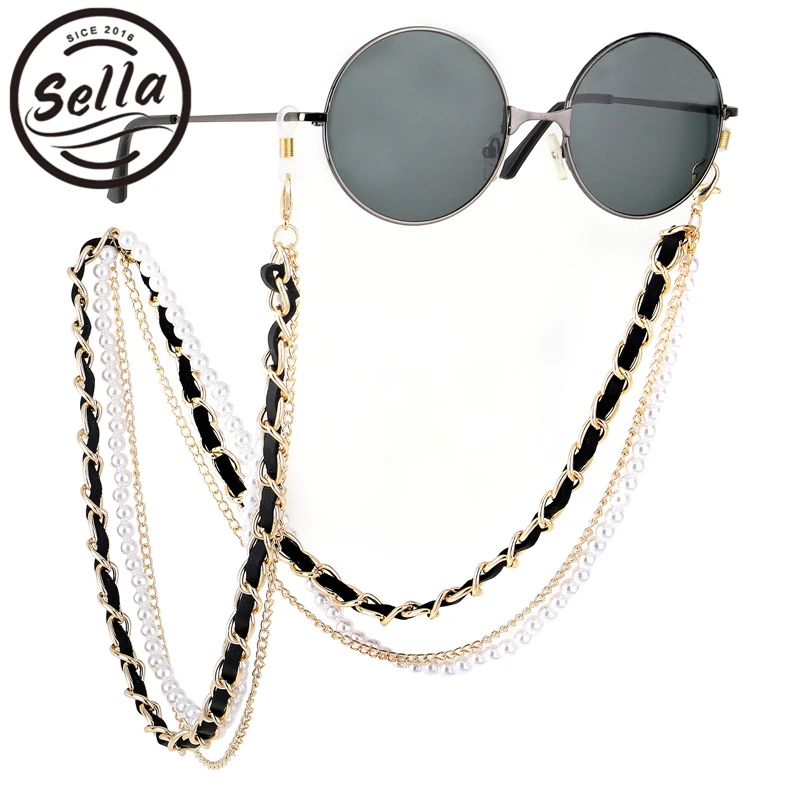 Sella New Arrival Fashion Pearl Leather Glasses Chain Trending Luxury Golden Silver Glasses Holder Lanyard Straps Neck Chain
Sella New Arrival Fashion Pearl Leather Glasses Chain Trending Luxury Golden Silver Glasses Holder Lanyard Straps Neck Chain