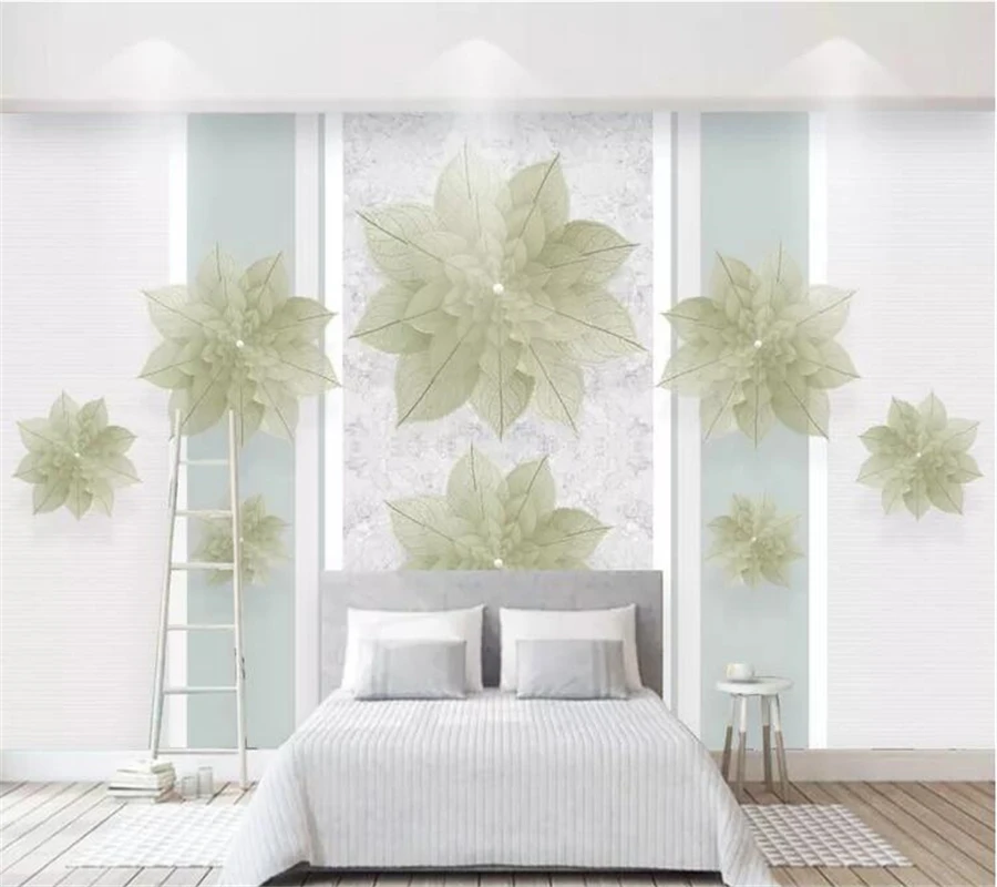 

wellyu Custom wallpaper papel de parede Simple 3d three-dimensional elegant flower embossed windmill TV background wall