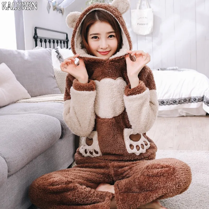 TOP Autumn and winter plus size coral fleece sleepwear flange cartoon thickening female Pajama Sets M-4xl with hooded
TOP Autumn and winter plus size coral fleece sleepwear flange cartoon thickening female Pajama Sets M-4xl with hooded