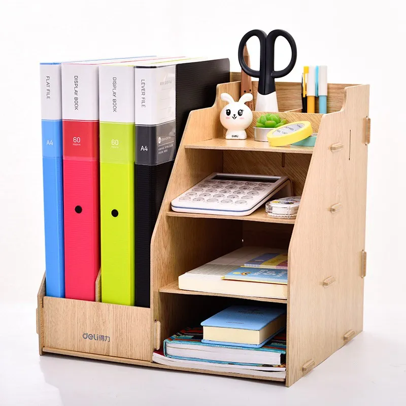 Deli деревянный стол лоток для файлов набор 2019 креативный высококачественный DIY