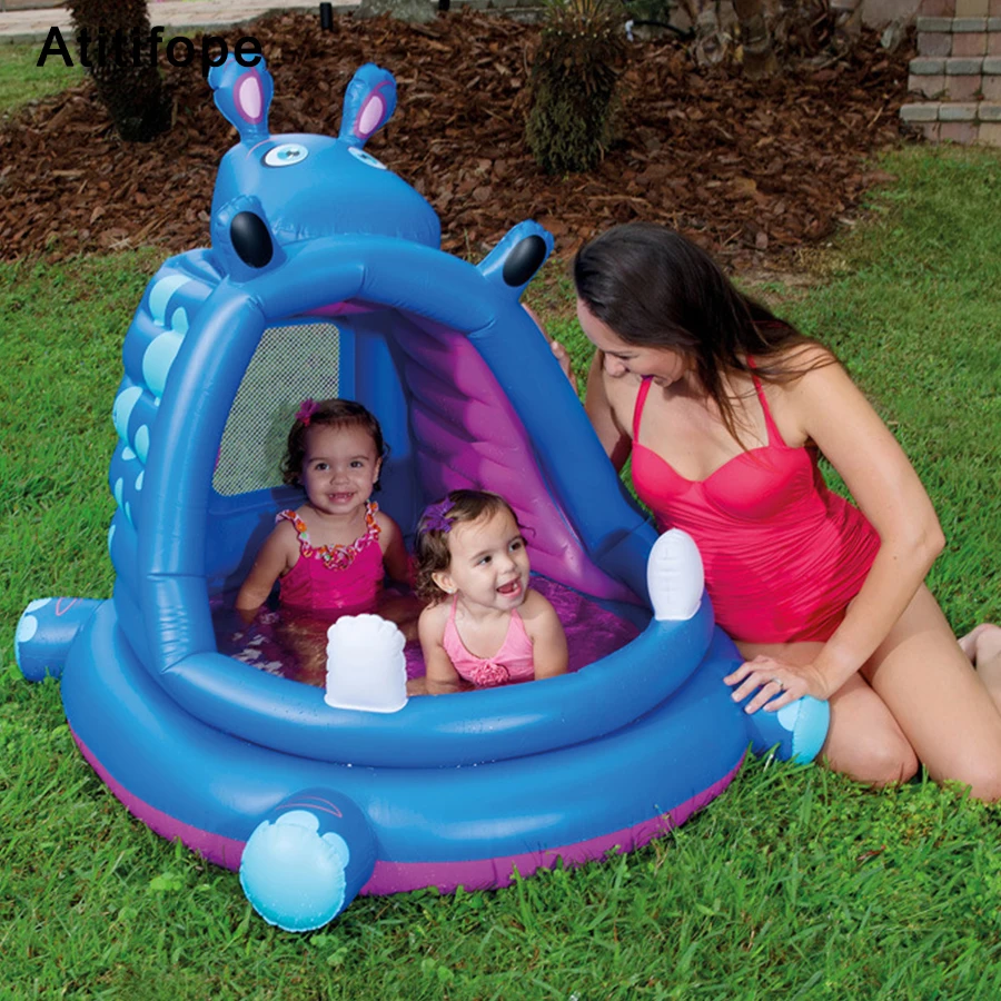 Hippopotamus-shaped High-density non-toxic PVC plastic children's inflatable paddling pool Bathtub sand pool marine ball pool
Hippopotamus-shaped High-density non-toxic PVC plastic children's inflatable paddling pool Bathtub sand pool marine ball pool