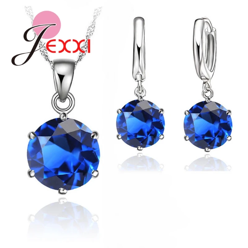 Woman 925 Sterling Silver 8MM Jewelry Sets Cubic Zircon Crystal Lever Back Earrings Pendant Necklace Nice Christmas Gifts
Woman 925 Sterling Silver 8MM Jewelry Sets Cubic Zircon Crystal Lever Back Earrings Pendant Necklace Nice Christmas Gifts
