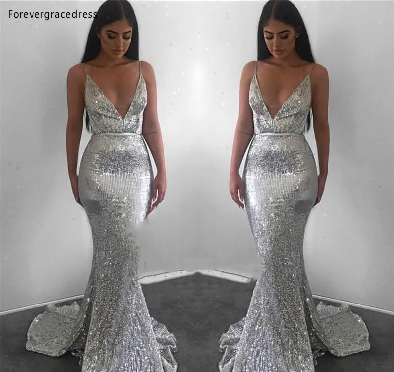 Silver Gray Sequined Evening Dresses Mermaid Formal Women Holiday Wear Celebrity Party Gowns Plus Size Custom Made
Silver Gray Sequined Evening Dresses Mermaid Formal Women Holiday Wear Celebrity Party Gowns Plus Size Custom Made