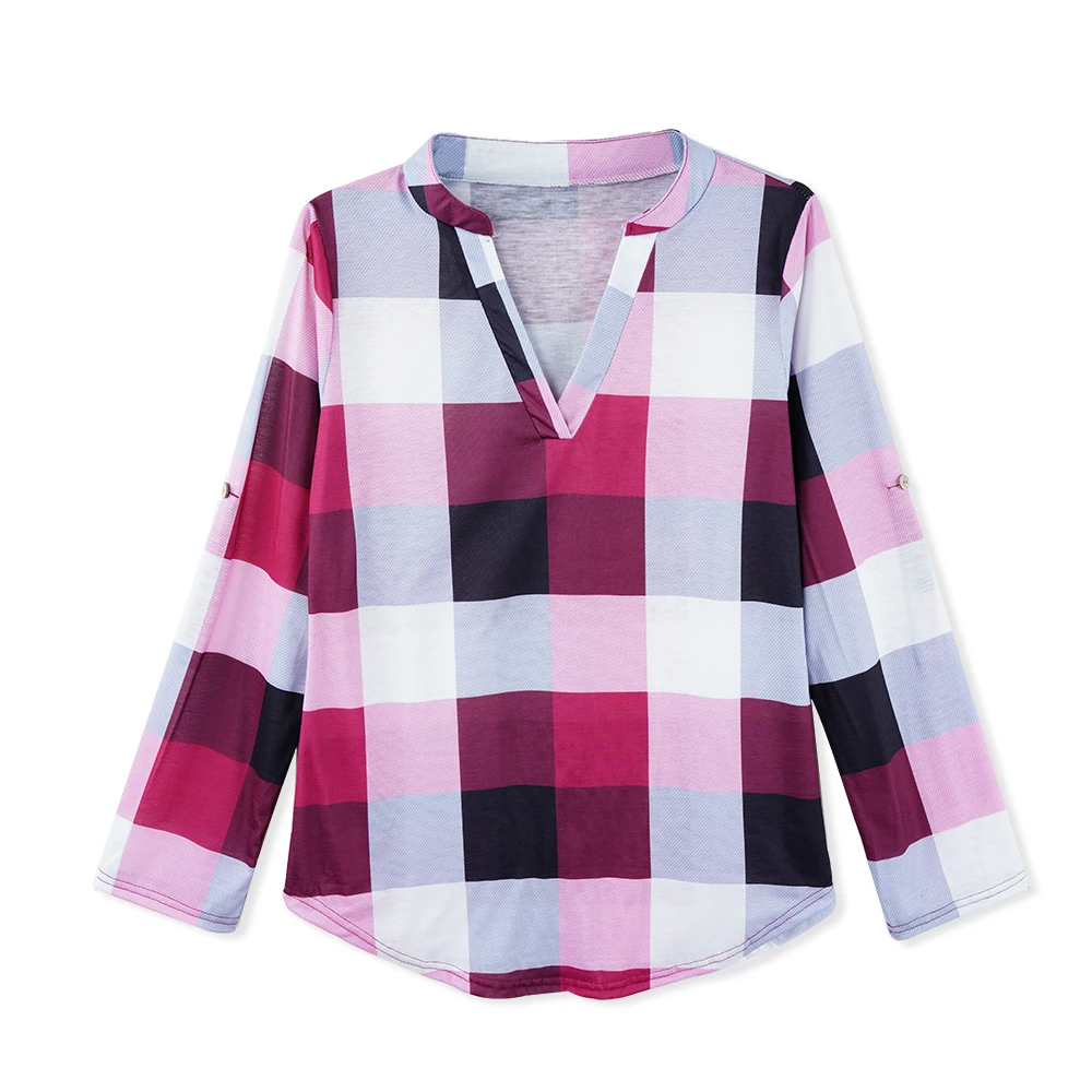 Women Fashion Plaid Shirt Tops and Blouses Casual Long Sleeve V-neck Streetwear Ladies Blusas Femme 2019 Clothes
Women Fashion Plaid Shirt Tops and Blouses Casual Long Sleeve V-neck Streetwear Ladies Blusas Femme 2019 Clothes