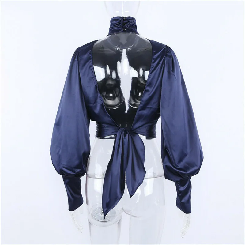 Women Shirt Sexy Hollow Satin Blouse Casual Long Sleeve Fall Spring Office Lady Elegant Top Shirt Sexy Backless Blusas Femininas
Women Shirt Sexy Hollow Satin Blouse Casual Long Sleeve Fall Spring Office Lady Elegant Top Shirt Sexy Backless Blusas Femininas
