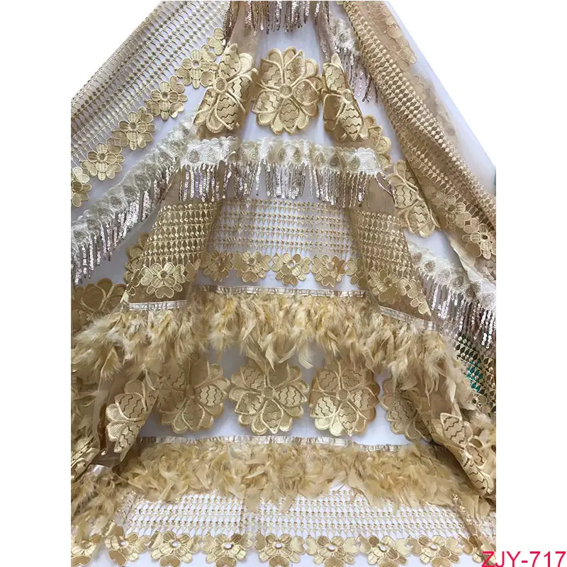High-end feather pearl decoration embroidered sequins lace fabric 3D flowers african french lace fabric
High-end feather pearl decoration embroidered sequins lace fabric 3D flowers african french lace fabric