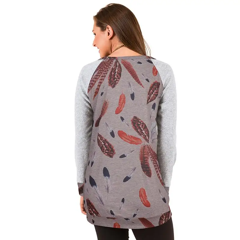 2019 Spring O-Neck Feather Printed T-Shirt Long Sleeve Female Tops Casual Winter Blusas Ladies Clothing WS4823C
2019 Spring O-Neck Feather Printed T-Shirt Long Sleeve Female Tops Casual Winter Blusas Ladies Clothing WS4823C
