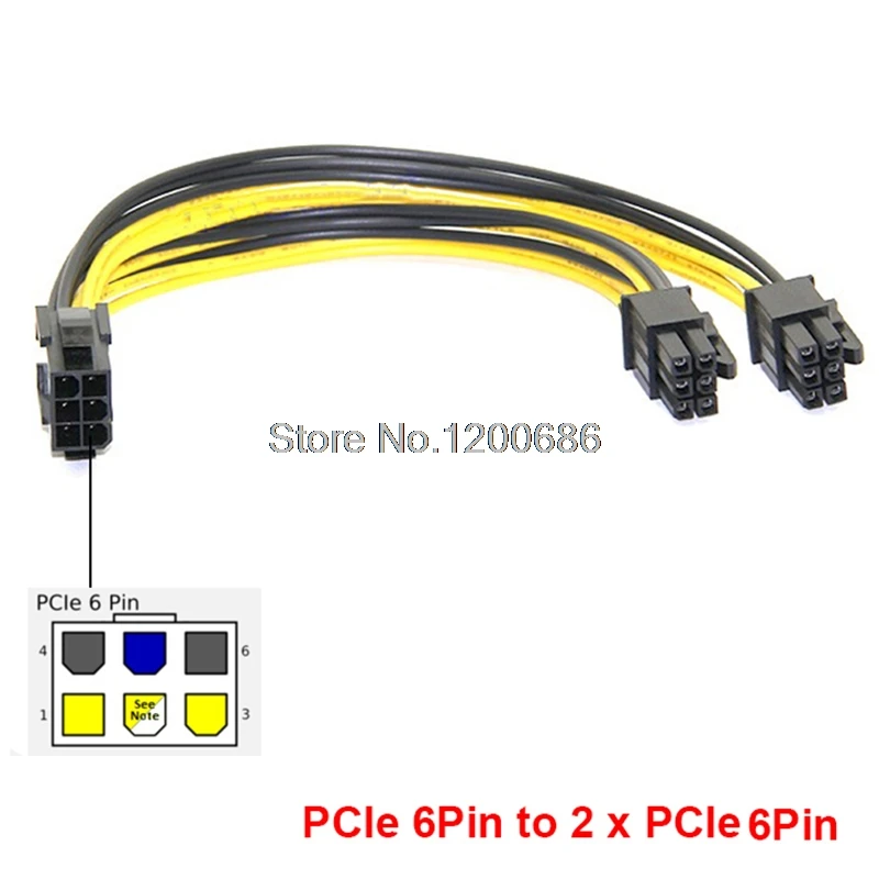 PCI-E PCIE wire harness 6p Female to 2 Port Dual 6Male GPU Graphics Video Card Power Cable Cord 18AWG Wire
PCI-E PCIE wire harness 6p Female to 2 Port Dual 6Male GPU Graphics Video Card Power Cable Cord 18AWG Wire