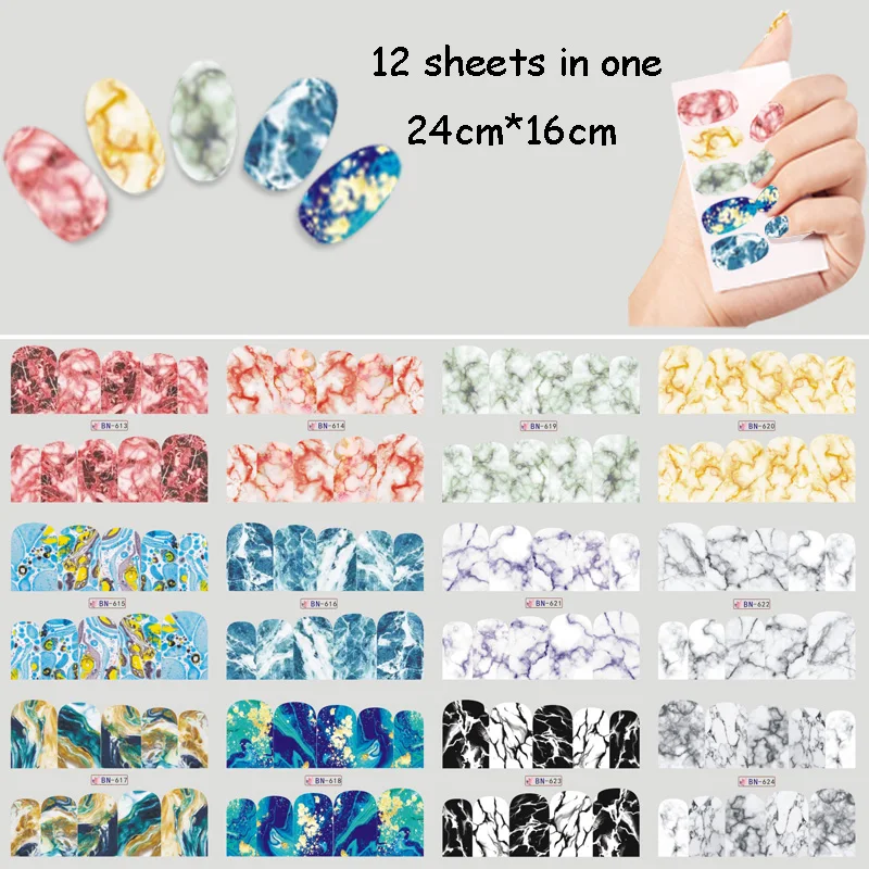 12 Sheet/Lot Nail Water Decal Marble Grain Stone Nail Art Water Transfer Decal Sticker For Nail Art Tattoo Nail Foil Sticker Art
12 Sheet/Lot Nail Water Decal Marble Grain Stone Nail Art Water Transfer Decal Sticker For Nail Art Tattoo Nail Foil Sticker Art