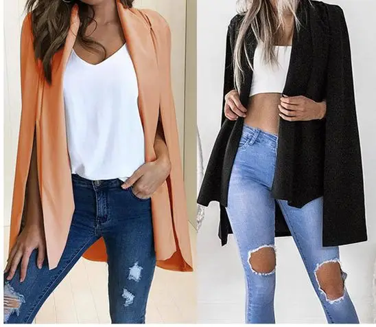 Spring Simple Coat Womens Shawl Collared Open Placket Solid Color Long Sleeve Cape Top Outerwear
Spring Simple Coat Womens Shawl Collared Open Placket Solid Color Long Sleeve Cape Top Outerwear