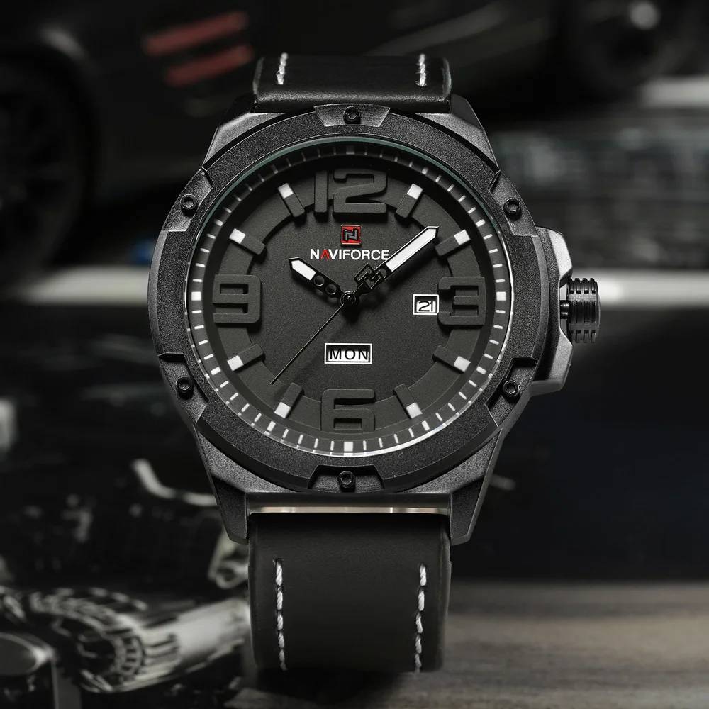 Часы наручные NAVIFORCE Мужские кварцевые аналоговые роскошные Брендовые спортивные