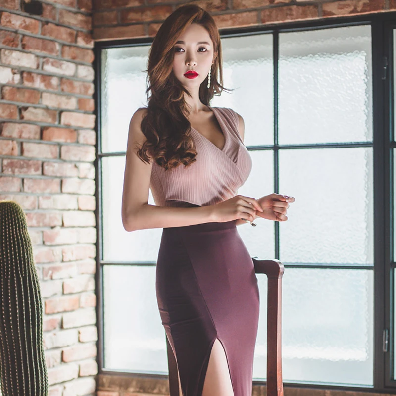 Fashion Korean Vest Dress Female Summer Sexy Dress For Women Slim Stitching Split Elegant Ladies Dresses
Fashion Korean Vest Dress Female Summer Sexy Dress For Women Slim Stitching Split Elegant Ladies Dresses