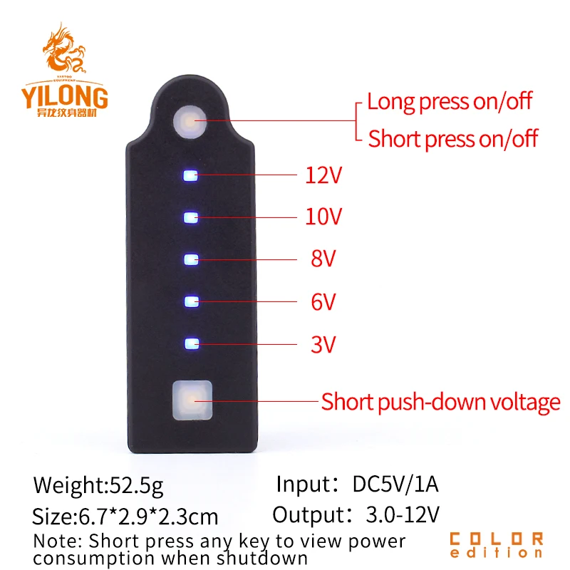 YILONG Mini Connection Wireless Portable Tattoo Power supply Portable Wireless RCA/DC Connector 2000ma Supplier
YILONG Mini Connection Wireless Portable Tattoo Power supply Portable Wireless RCA/DC Connector 2000ma Supplier