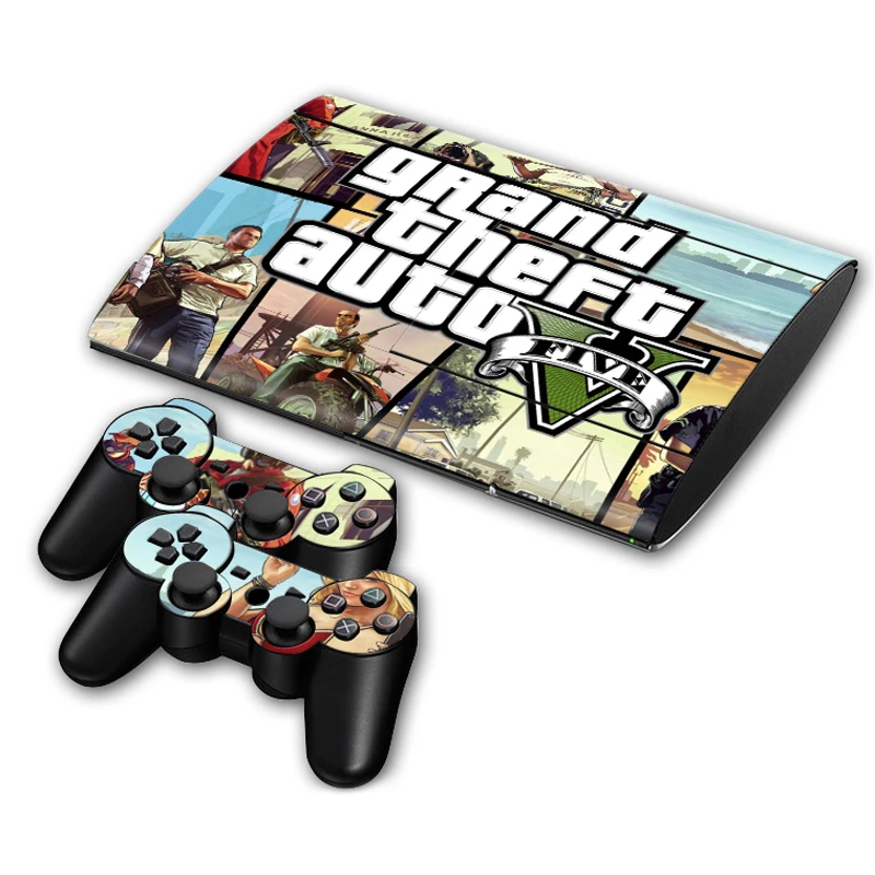 

Grand Theft Auto V GTA 5 Skin Sticker Decal for PS3 Slim 4000 PlayStation 3 Console and Controllers For PS3 Skins Sticker Vinyl