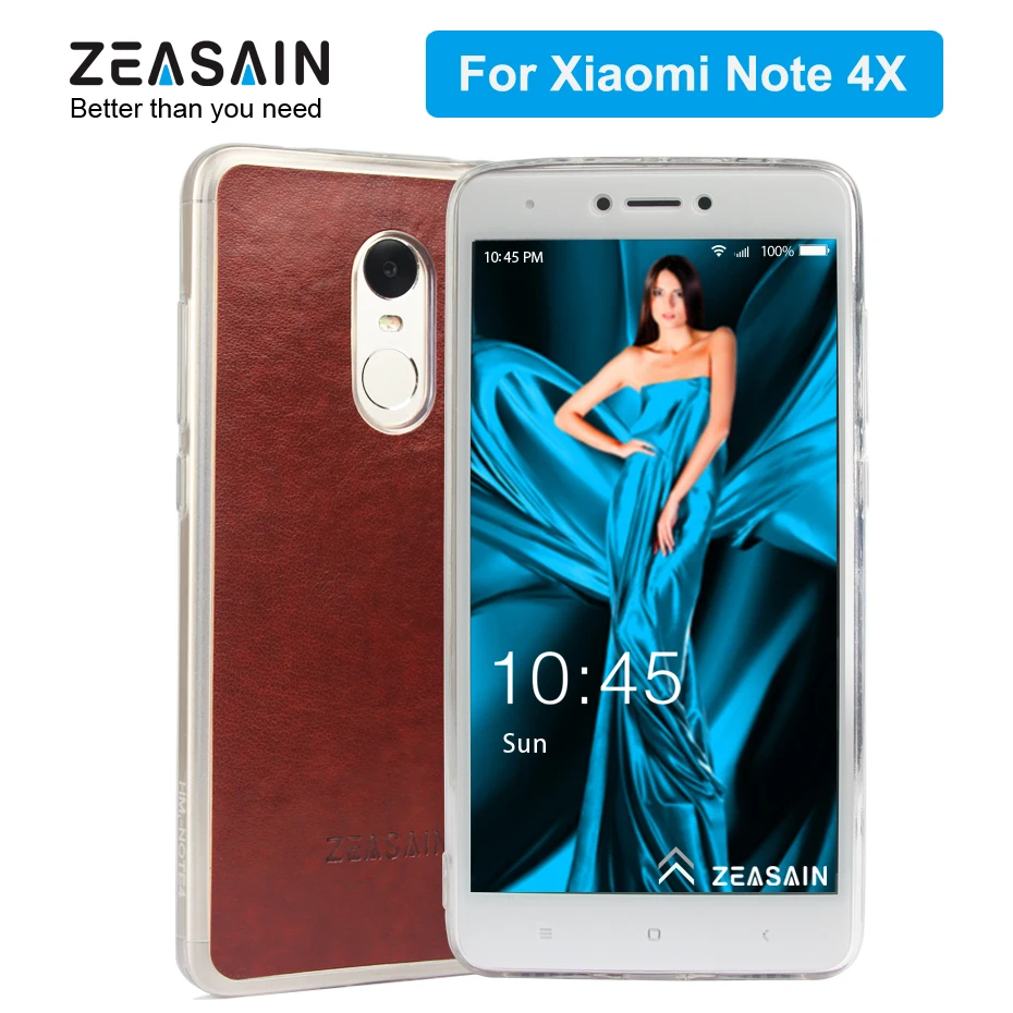 Оригинальный чехол бампер ZEASAIN из ПУ кожи приятный для Xiaomi Redmi Note4 Note4x Note 4 4X Pro